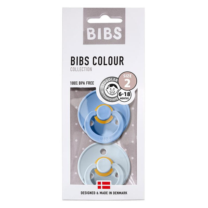 Bibs fopspeen, 2 pc's. - Sky Blue / Baby Blue (maat 2)