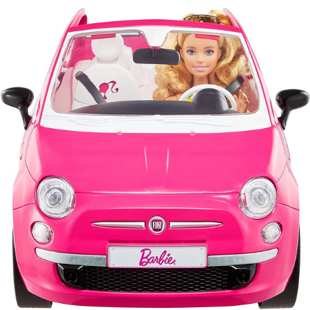 Barbie Fiat 500 met pop - roze