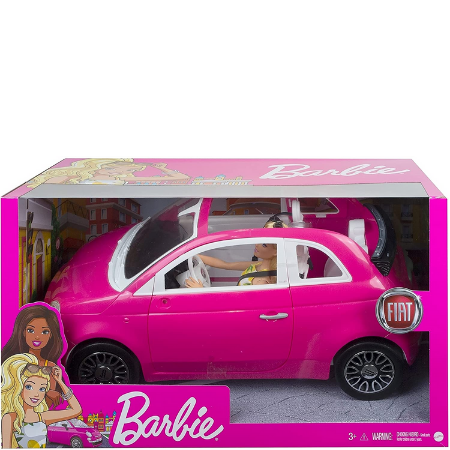 Barbie Fiat 500 met pop - roze