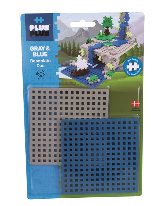 Plus-plus basisplaat, 2 pk. - blauw grijs