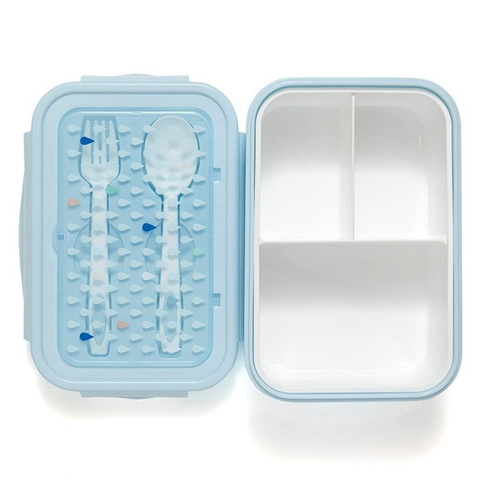 Lunchbox met bestek, blauw