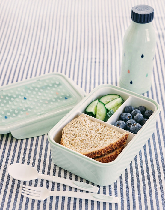 Lunchbox met bestek, groen