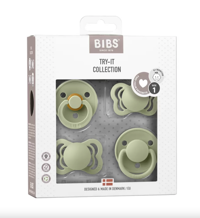 BIBS TRY-IT COLLECTIE 4 PK. - salie (maat 1)