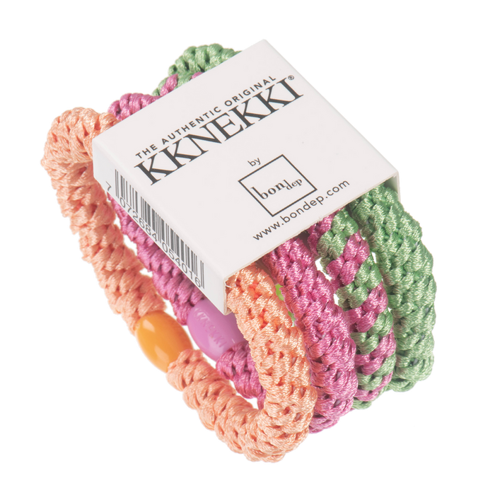 Bon Dep Kknekki Hair Elastic - Green/Rose/Orange (4 PCS)