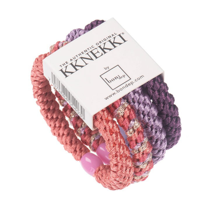 Bon Dep Kknekki Hair Elastic - Purple/Rose (4 PCS)