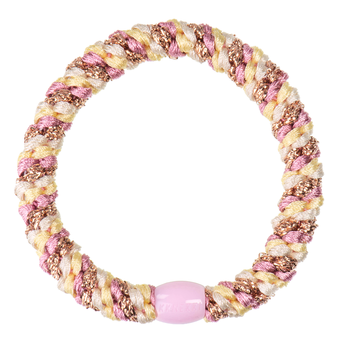 Bon Dep Kknekki Hair Elastic - Mix Old Pink Yellow Glitter