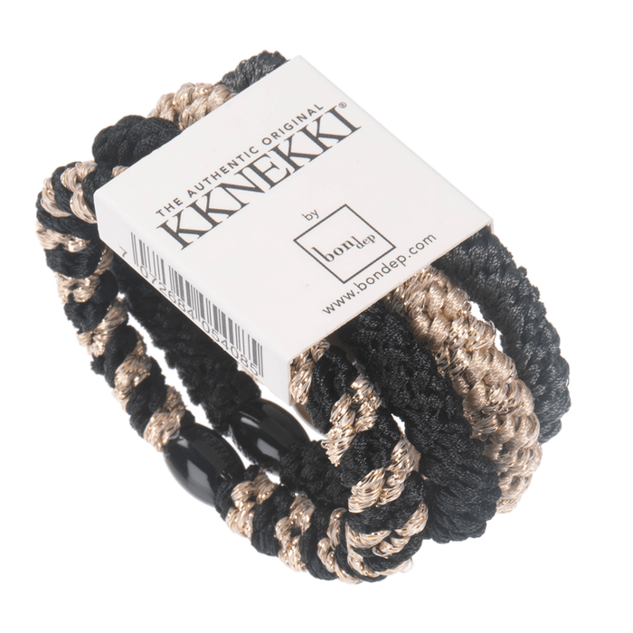 Bon Dep Kknekki Hair Elastic - Black/Beige Glitter (4 pc's)