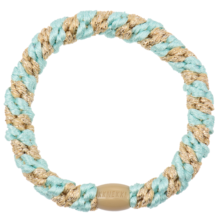 Bon Dep Kknekki Hair Elastic - Pepermunt/Beige Glitter Stripe