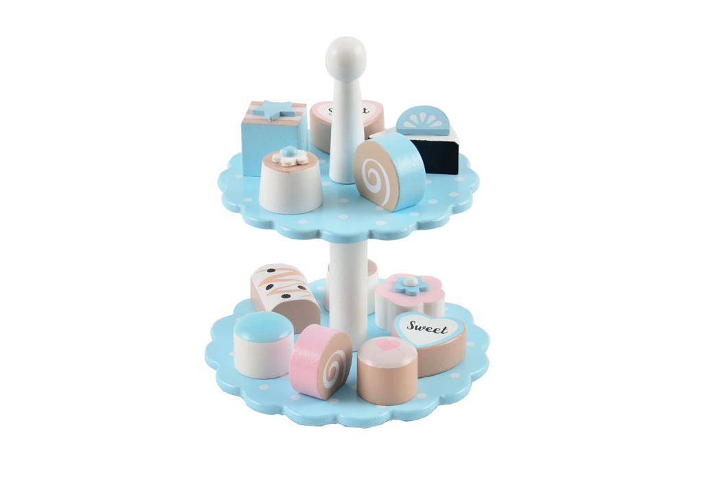 Cake Stand met 12 cakes, blauw