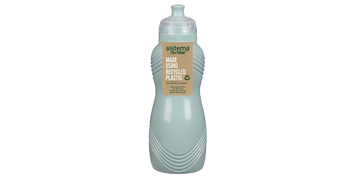 Waterfles met golfpatroon - mint (600 ml)