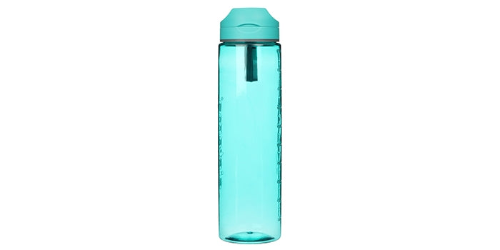 Drinkfles met meeteenheid - groenblauw (1 liter)