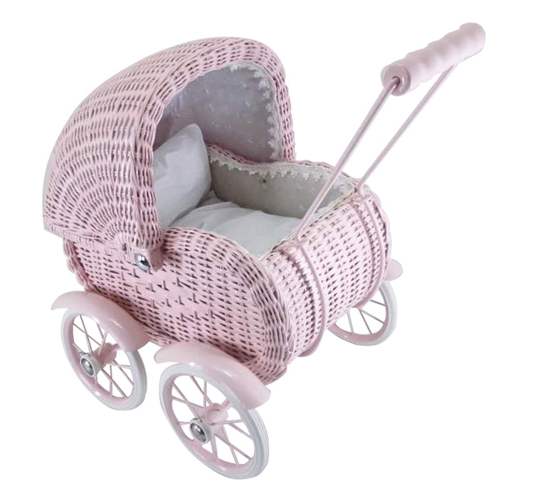 Grote Doll's Carriage, Wicker - Dusty Pink