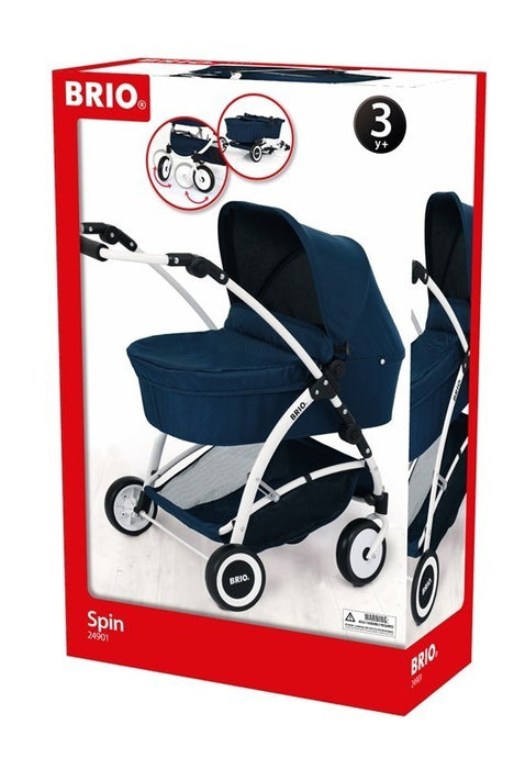 Doll's koets w. Swivel Castor, spin - blauw