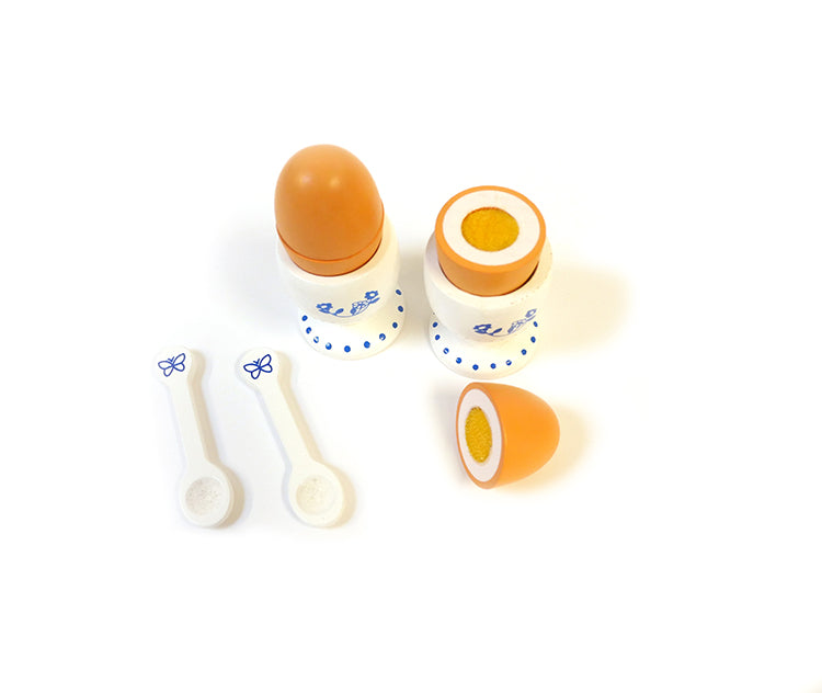 Eierbekers met eieren