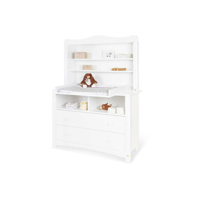 Tafel extra breed met boekenkast top, Florentina - White