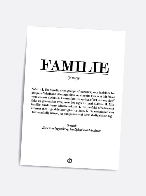 Familiedefinitie, A5 -kaart