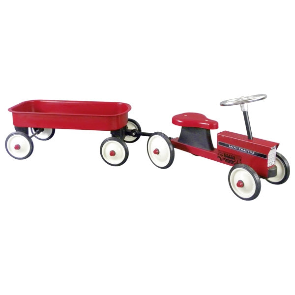 Walking tractor met trailer - Rood