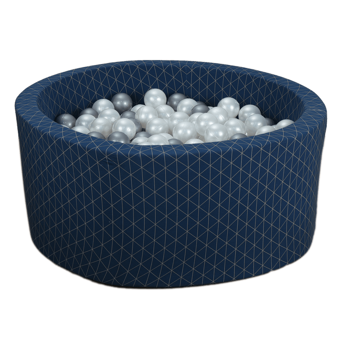 Ballpool - marineblauw, geometrie (90x40x5cm)