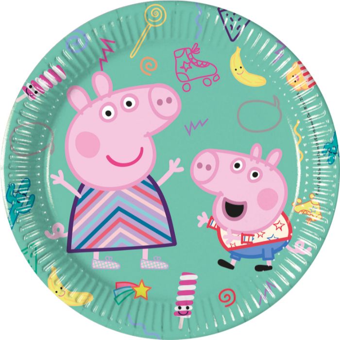 Peppa Pig Wegwerpplaten, 8 pc's.