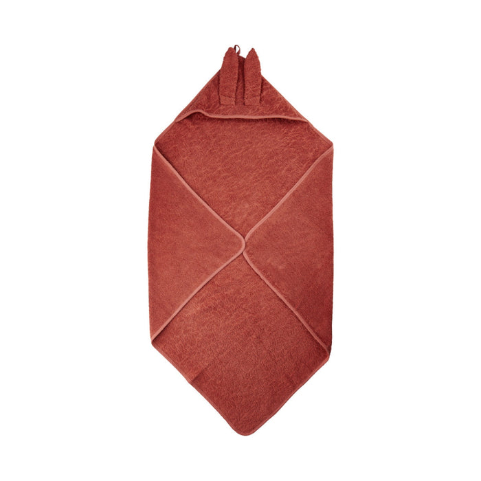 Handdoek met kap, marsala (rood)