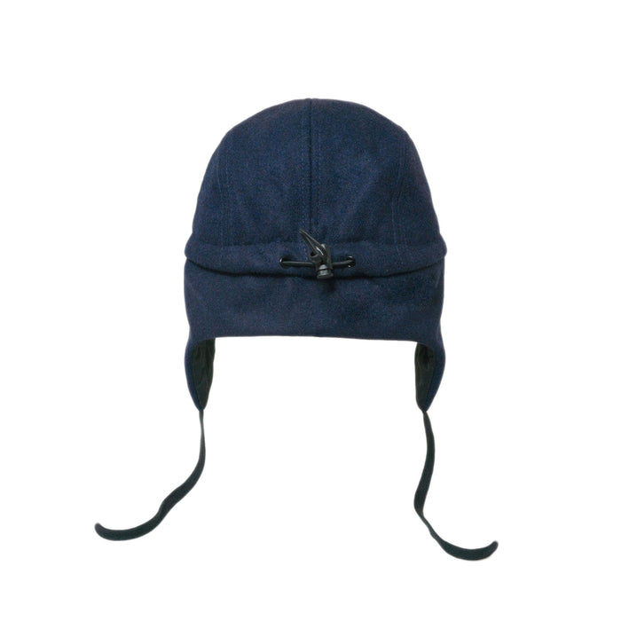 Cap, wollen blok 5-panel met oren-bordeaux / grijs / marine (maat m, 1,5-3 jaar)