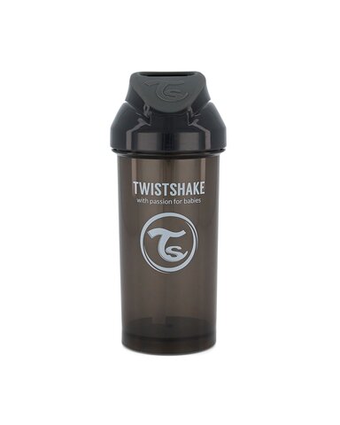 Cup met stro - pastel zwart (360 ml)