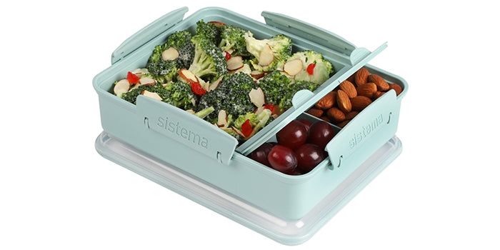 Lunchbox met 3 compartimenten, groen