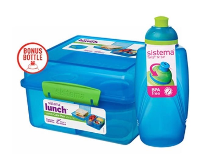 Lunchbox met emmer en waterfles, 2 l. (Blauw)