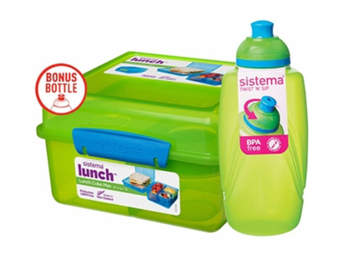 Lunchbox met emmer en waterfles, 2 l. (Groente)