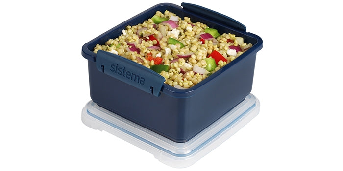 Lunchbox incl. bestek - blauw