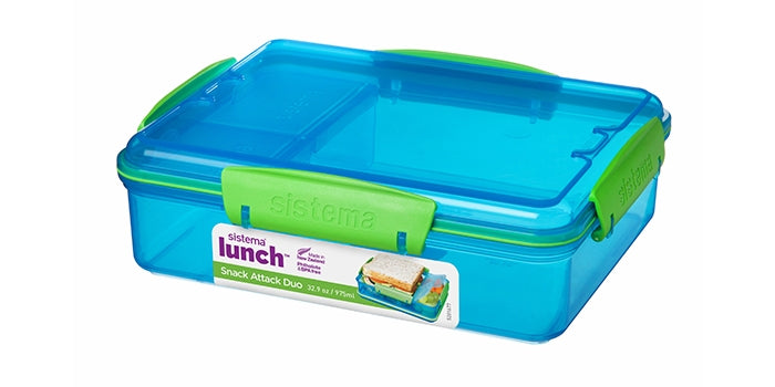 Lunchbox met 3 compartimenten - Blauw