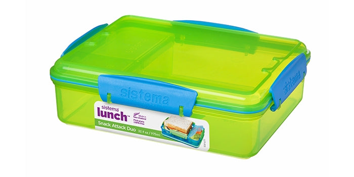 Lunchbox met 3 compartimenten - groen