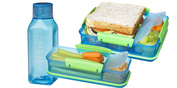 Paklunchset, 3 packs - blauw