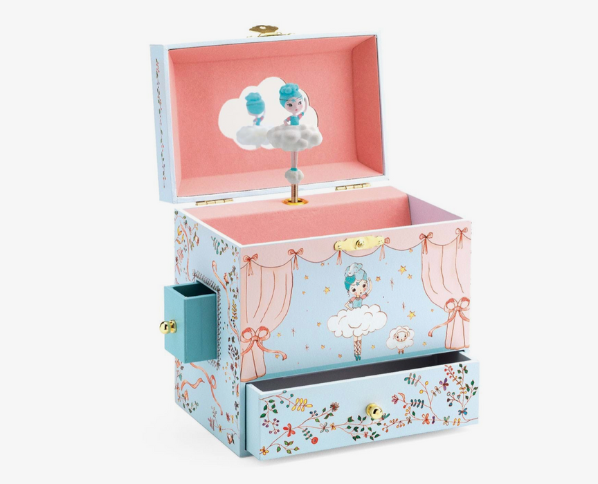 Medium Jewely Box met muziek, Ballerina - Blauw