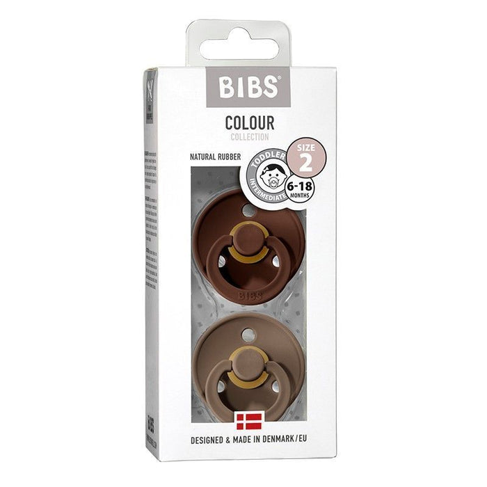 Bibs fopspeen, 2 pc's. - Mocha / Dark Oak (maat 2)