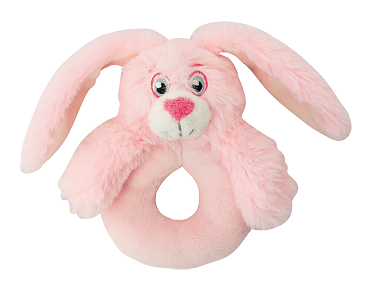 Baby pluche rammelaar, roze