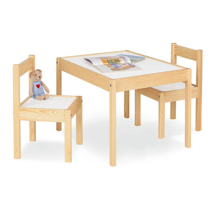 Kindertafel en stoelen set, Olaf - gelakt