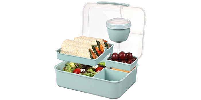 Verdeelde lunchbox incl. kopje, groen