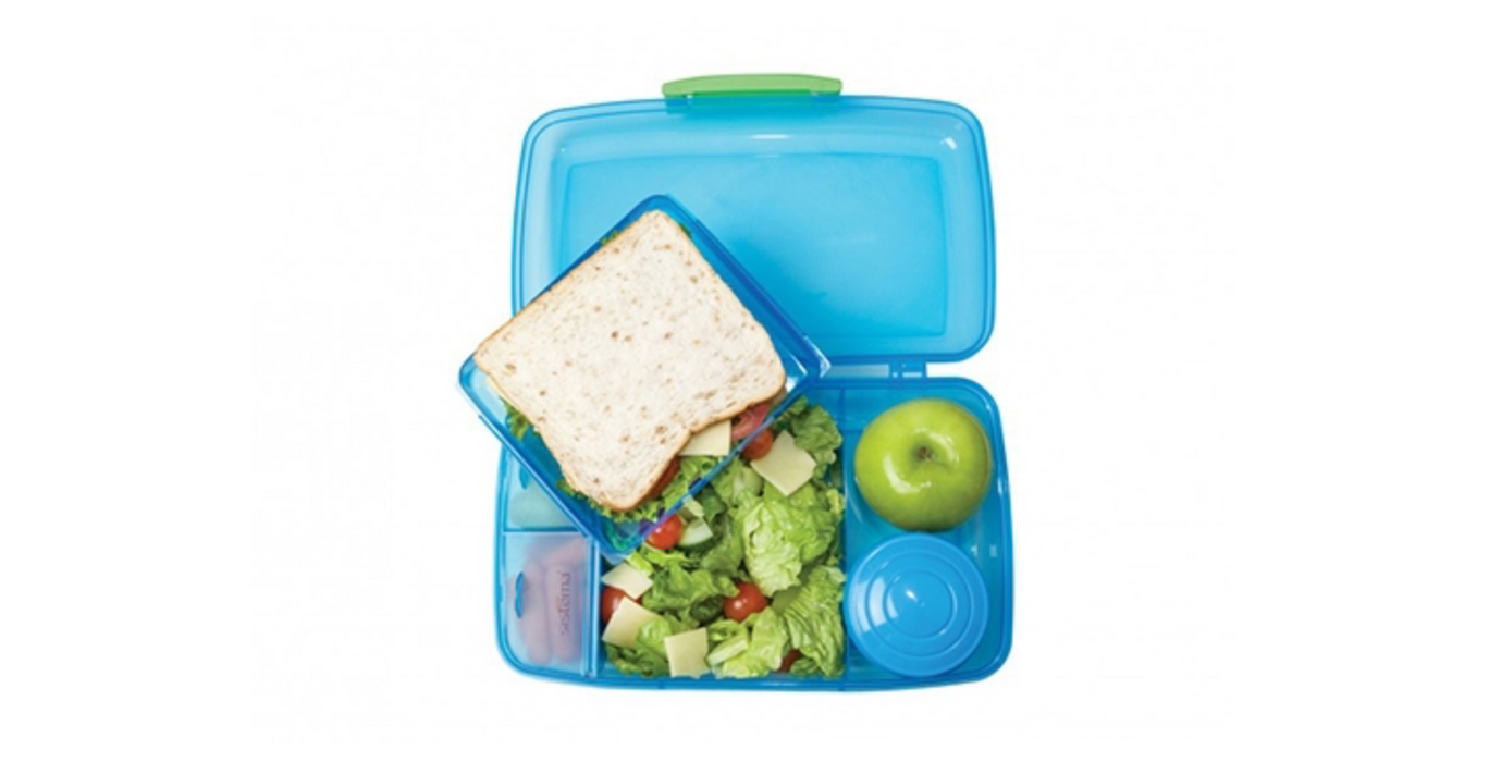 Verdeelde lunchbox incl. Cup - Blauw