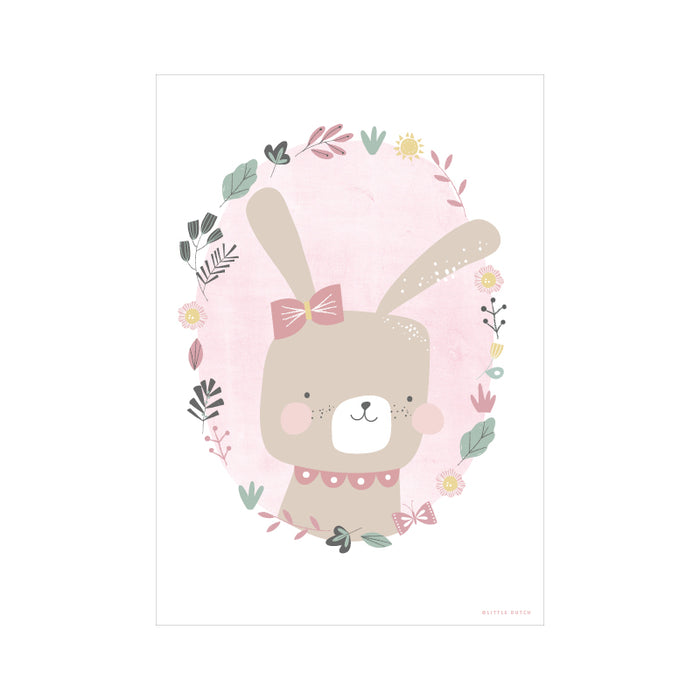 Poster, Bunny Rose/White (A3)