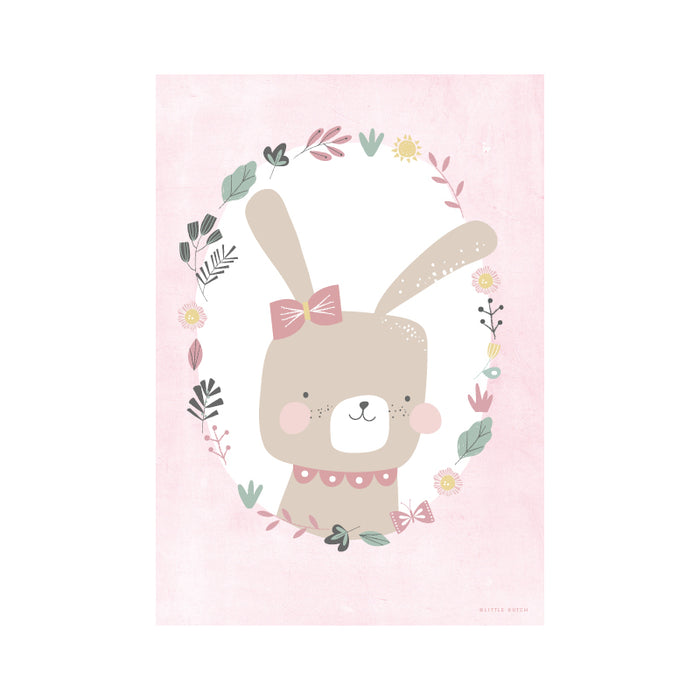 Poster, Bunny Rose/White (A3)