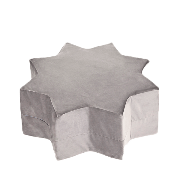 Puff Star - Gray, Velvet (40x30cm)