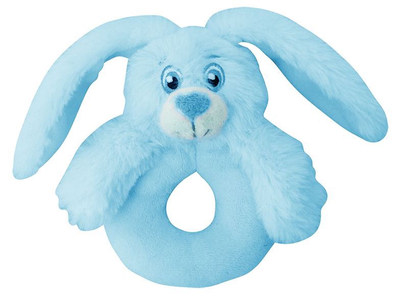 Baby pluche rammelaar, blauw