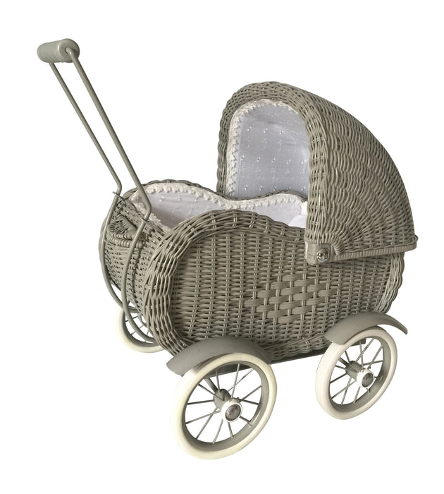 Grote Doll's Carriage, Wicker - Gray