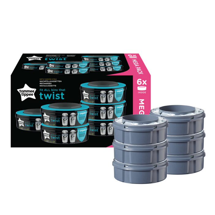 Tommee Tippee Sangenic Twist & amp; Klik op het opnieuw vullen van 6-pack