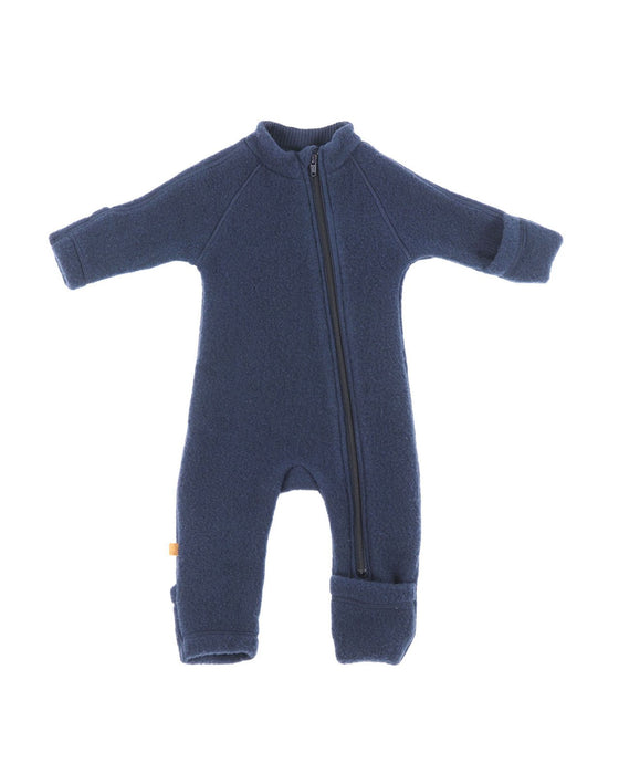 Wool Babysuit, maat 56-62 - marine